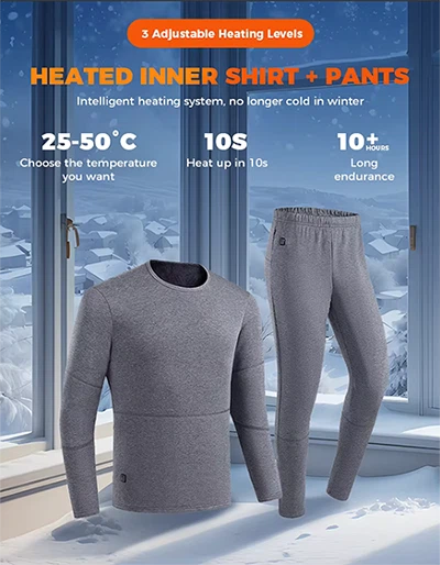 Mens Heated Long Underwear